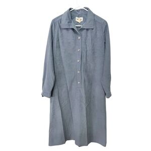 Vintage‎ Henry Lee 18 Long Blue Dress Soft Button Top 100% Polyester 90's Y2K